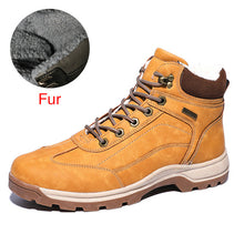 Load image into Gallery viewer, DEKABR Winter Warm Men Boots Genuine Leather Fur Plus Men Snow Boots Handmade Waterproof Working Ankle Boots High Top Men Shoes