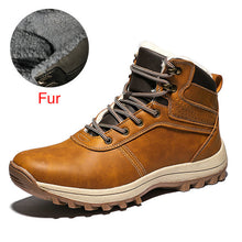 Load image into Gallery viewer, DEKABR Winter Warm Men Boots Genuine Leather Fur Plus Men Snow Boots Handmade Waterproof Working Ankle Boots High Top Men Shoes