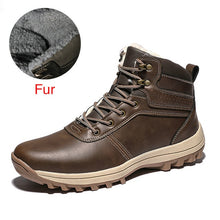 Load image into Gallery viewer, DEKABR Winter Warm Men Boots Genuine Leather Fur Plus Men Snow Boots Handmade Waterproof Working Ankle Boots High Top Men Shoes