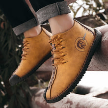 Load image into Gallery viewer, 2019 Winter Men Boots Leather High Top Lace-Up Snow Boots Warm With Fur Lightweight  Waterproof Ankle Shoes 2019 New Large Size
