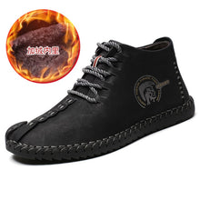 Load image into Gallery viewer, 2019 Winter Men Boots Leather High Top Lace-Up Snow Boots Warm With Fur Lightweight  Waterproof Ankle Shoes 2019 New Large Size